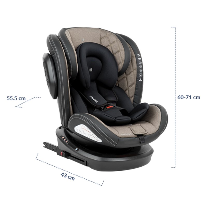 KIKKA BOO AUTOSJEDIŠTE STARK ISOFIX 0-36KG,DARK GREY