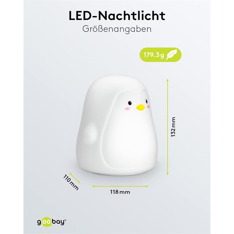 LED LAMPA PINGVIN,7 BOJA,PUNJIVA BATERIJA,TOUCH SENZOR
