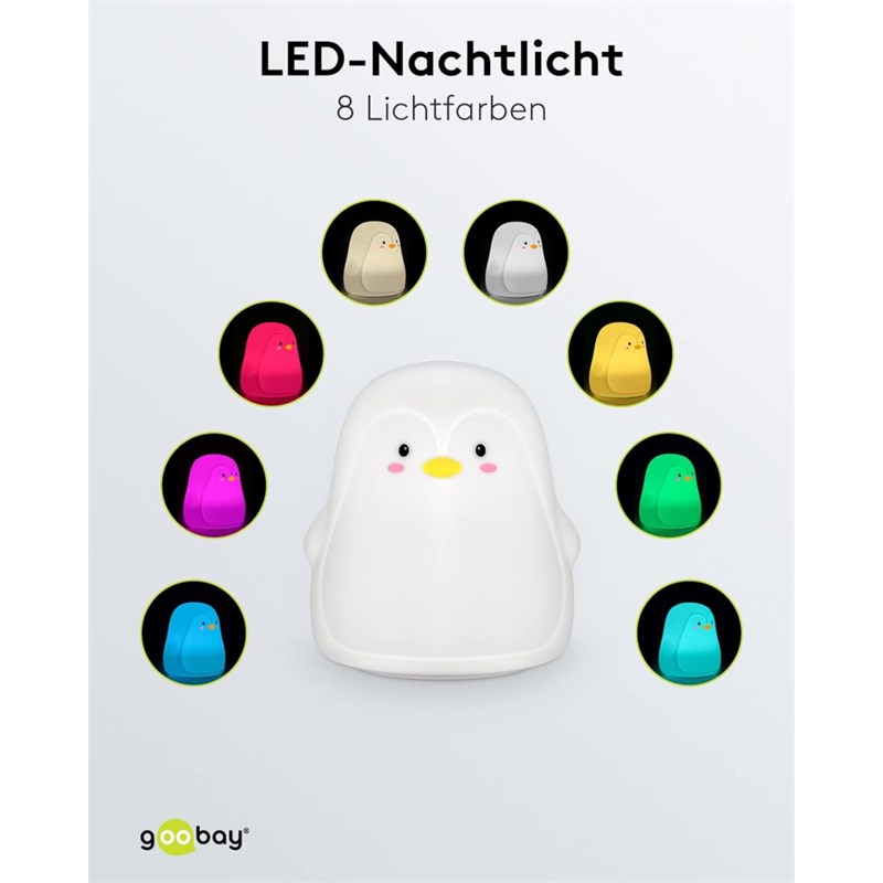 LED LAMPA PINGVIN,7 BOJA,PUNJIVA BATERIJA,TOUCH SENZOR