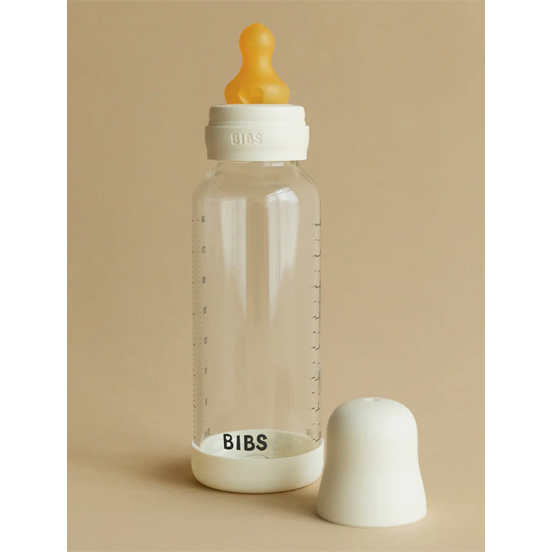 BIBS STAKLENA BOCA COMPLETE SET LATEX 240ML MEDIUM FLOW IVORY