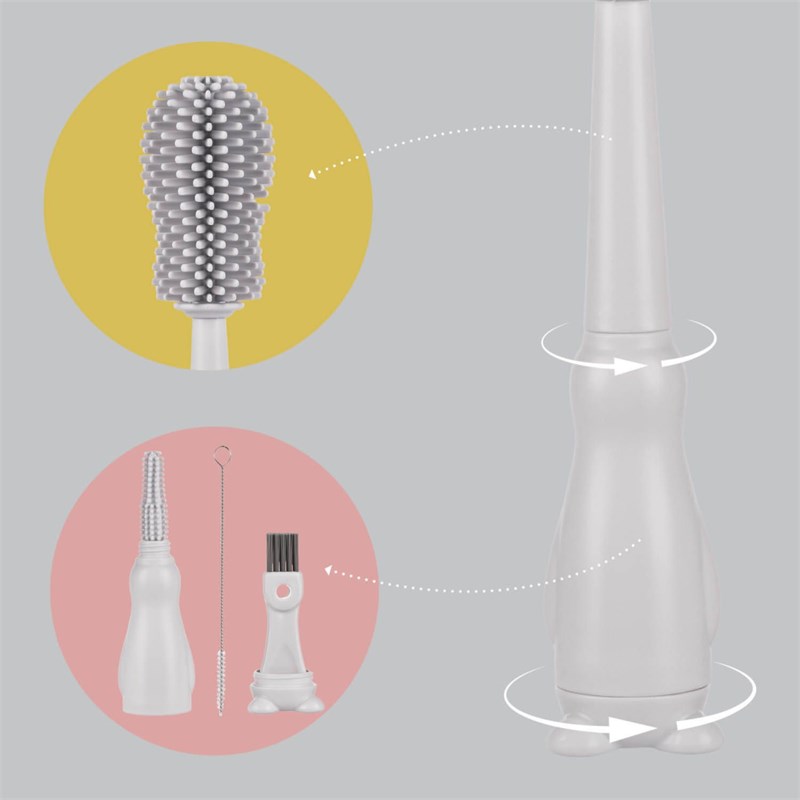 ZOPA SILIKONSKA ČETKA DA DJEČJE BOČICE 3U1,LIGHT GREY