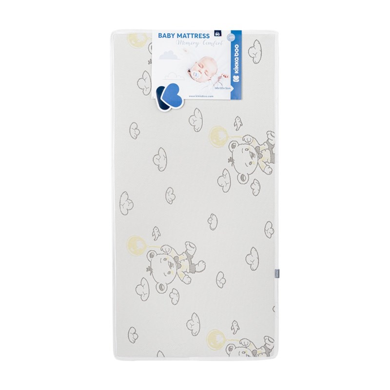 KIKKA BOO MADRAC MEMORY COMFORT 60X120X12CM,BEAR GREY